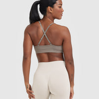 Effortless Strappy Bralette with White Logo | Minky