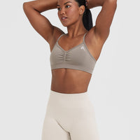 Effortless Strappy Bralette with White Logo | Minky