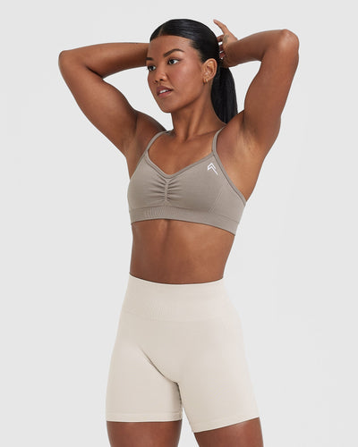 Effortless Strappy Bralette with White Logo | Minky