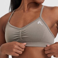 Effortless Strappy Bralette with White Logo | Minky