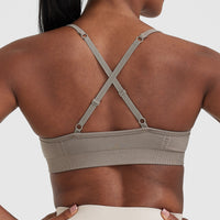 Effortless Strappy Bralette with White Logo | Minky