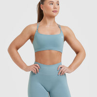 Everyday Cross Over Bralette | Steel Blue