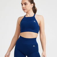 Effortless Seamless High Neck Bralette | Midnight