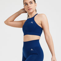 Effortless Seamless High Neck Bralette | Midnight
