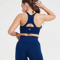 Effortless Seamless High Neck Bralette | Midnight