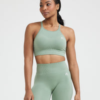 Effortless Seamless High Neck Bralette | Sage