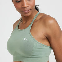 Effortless Seamless High Neck Bralette | Sage