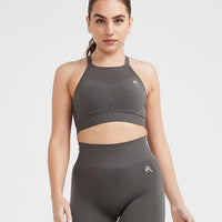 Effortless Seamless High Neck Bralette | Deep Taupe