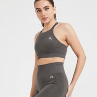 Effortless Seamless High Neck Bralette | Deep Taupe