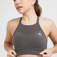 Effortless Seamless High Neck Bralette | Deep Taupe
