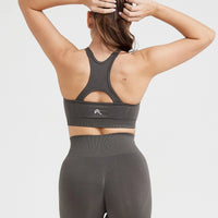 Effortless Seamless High Neck Bralette | Deep Taupe