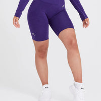 Effortless Seamless Cycling Shorts with White Logo | Amethyst