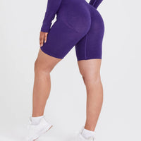 Effortless Seamless Cycling Shorts with White Logo | Amethyst