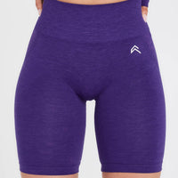 Effortless Seamless Cycling Shorts with White Logo | Amethyst