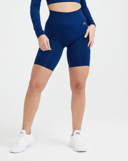 Oner Modal Effortless Seamless Cycling Shorts with White Logo | Midnight