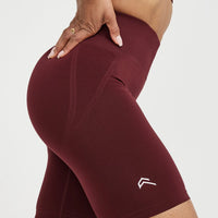 Effortless Seamless Cycling Shorts with White Logo | Rosewood