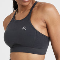 Effortless Seamless High Neck Bralette | Coal