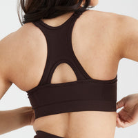 Effortless Seamless High Neck Bralette | 70% Cocoa