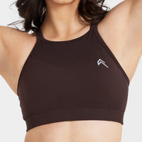Effortless Seamless High Neck Bralette | 70% Cocoa