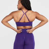 Effortless Micro Bralette with White Logo | Amethyst