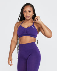 Effortless Micro Bralette with White Logo | Amethyst