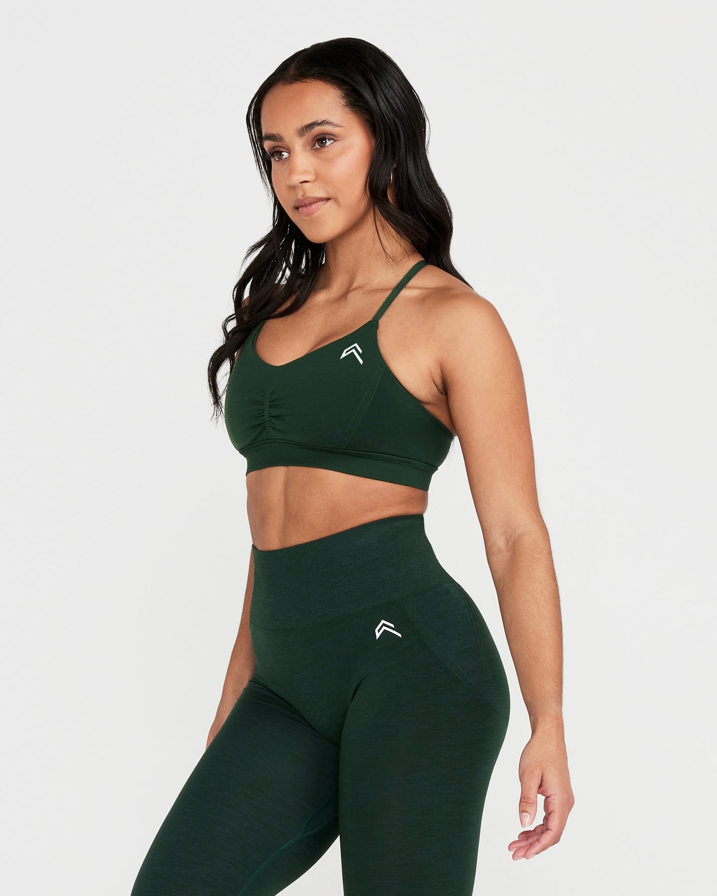 Effortless Micro Bralette with White Logo | Evergreen