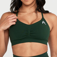 Effortless Micro Bralette with White Logo | Evergreen