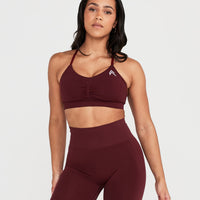Effortless Micro Bralette with White Logo | Rosewood