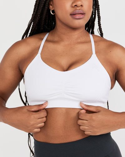 Effortless Micro Bralette with White Logo | White