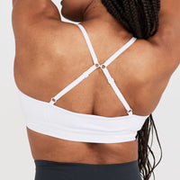 Effortless Micro Bralette with White Logo | White