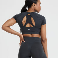 Effortless Seamless Short Sleeve Crop Top | Coal