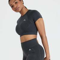 Effortless Seamless Short Sleeve Crop Top | Coal