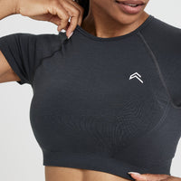 Effortless Seamless Short Sleeve Crop Top | Coal