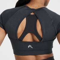 Effortless Seamless Short Sleeve Crop Top | Coal