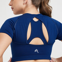 Effortless Seamless Short Sleeve Crop Top | Midnight