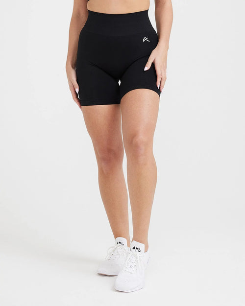 Oner Modal Effortless Seamless Shorts with White Logo | Black