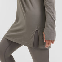 Go To Seamless Loose Long Sleeve Longline Top | Ash Grey