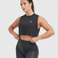 Go To Muscle Crop Vest | Coal