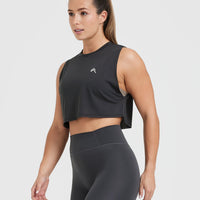 Go To Muscle Crop Vest | Coal