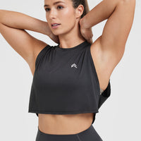 Go To Muscle Crop Vest | Coal
