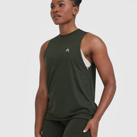 Go To Muscle Vest | Khaki Green