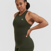Go To Seamless Fitted High Neck Vest | Khaki