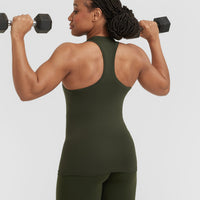 Go To Seamless Fitted High Neck Vest | Khaki