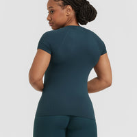 Go To Seamless Fitted Top | Oil Blue