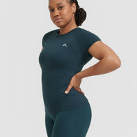 Go To Seamless Fitted Top | Oil Blue