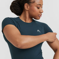Go To Seamless Fitted Top | Oil Blue