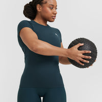 Go To Seamless Fitted Top | Oil Blue