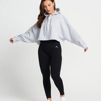 Classic Crop Zip Hoodie | Grey