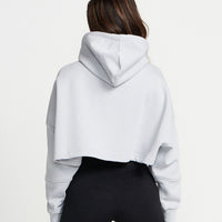 Classic Crop Zip Hoodie | Grey