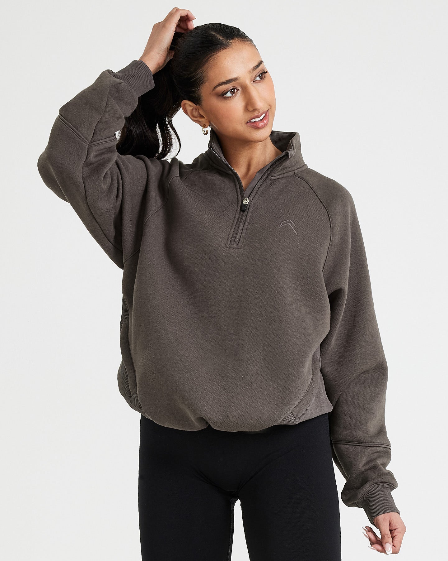Classic Lounge 1/2 Zip Sweatshirt | Deep Taupe